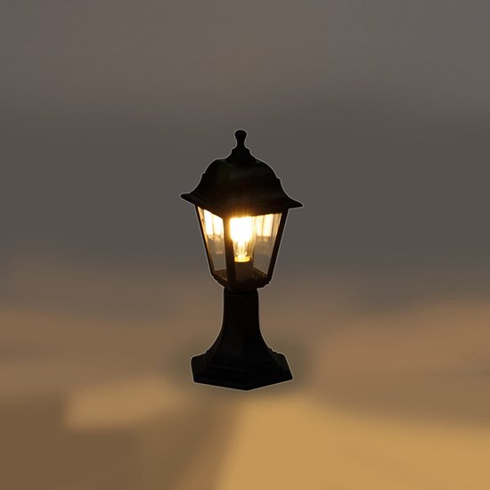 Lampe Pied Extérieur QAZQA Capital - Noir Classique - IP44 - Culot E27 Max 15W - Éclairage Jardin/Terrasse