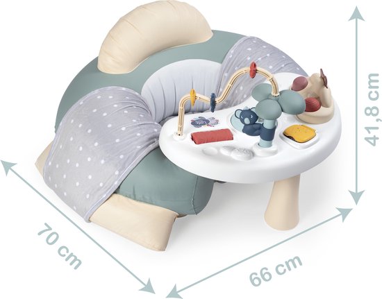 Smoby - Little Smoby - Cosy Seat - Activiteitentafel - opblaasbare stoel heeft armleuningen bedekt met stoffen bekleding, met een tablet met speelse leeractiviteiten van Smoby — afbeelding 3