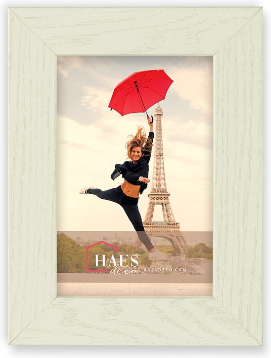 HAES DECO - Houten fotolijst Paris wit voor 1 foto formaat 10x15 - SP001103