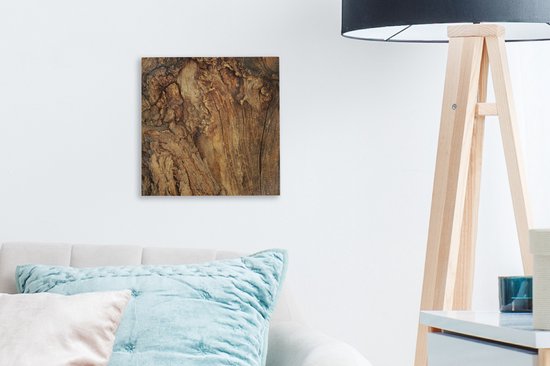 Peinture sur toile Structure - Tronc d'arbre - Arbre - 20x20 cm - Décoration murale