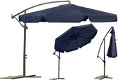 Opvouwbare tuinparaplu-Zweefparasol- 8 segmenten- marineblauw Ø 350cm