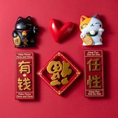 Chinese koelkastmagneet in traditionele stijl, set van 6 - Koelkast Decor - Geschenken