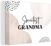 Canvas Schilderij Quote - Oma - Love - Grandma - 80x60 cm - Wanddecoratie