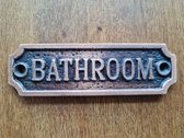 Bathroom - Deurbordje van gietijzer - Badkamerdeur bordje - 11.5 x 3.5 cm