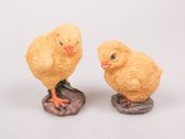 Oneiro’s Luxe Polyester Kuikentje - ø 9cm - 2 assortie – decoratie – pasen – paasdecoratie – paashaas – eieren – has – kip – gekleurde eieren – paastak – lente – feestdecoratie