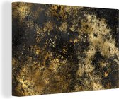 Toile Peinture Or - Zwart - Luxe - 120x80 cm - Décoration murale