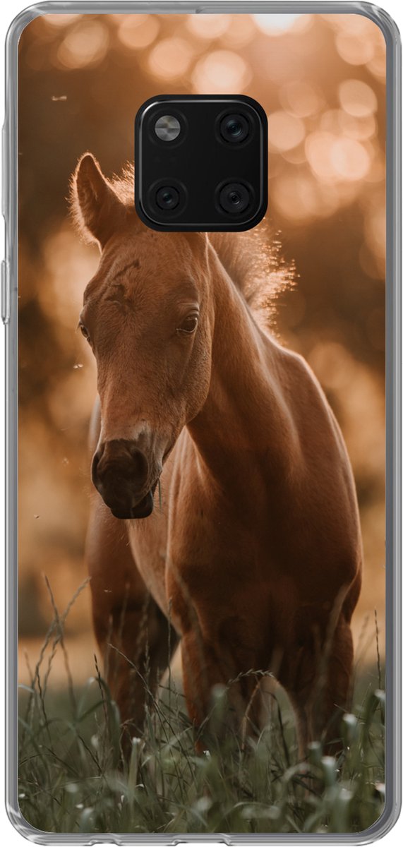 Huawei Mate 20 Pro hoesje - Paard - Licht - Landschap - Siliconen Telefoonhoesje