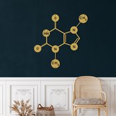 Wanddecoratie |Chocolate Theobromine Molecule decor | Metal - Wall Art | Muurdecoratie | Woonkamer |Gouden| 75x75cm