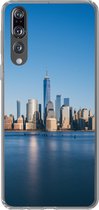 Geschikt voor Huawei P20 Pro hoesje - New York - Skyline - Blauw - Siliconen Telefoonhoesje