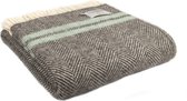 Fishbone Plaid 2 Stripe Slate & Ocean - 100% laine nieuw
