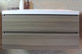 Badmeubel Bestur 120 cm Donker bruin  met Wastafel Dagur 120 cm zonder kraangat