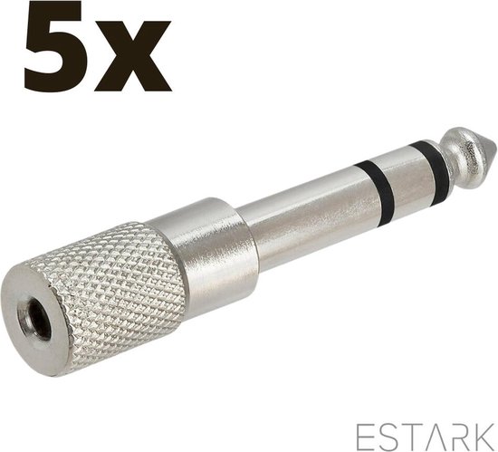ESTARK® Audio Plug 5 PCS - Jack 6,35 mm (m) - Jack 3,5 mm (f