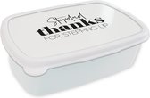 Broodtrommel Wit - Lunchbox - Brooddoos - Vaderdag - Bonus papa - Voor hem - Spreuken - 18x12x6 cm - Volwassenen