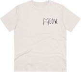 Kopjeskat t-shirt - 'Meow' - unisex - Vintage white - 100% katoen