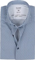 OLYMP - Overhemd Level 5 SL7 Dessin Groen - 41 - Heren - Slim-fit - Extra Lange Mouwlengte