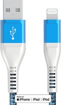 Lightning naar USB-A Kabel 1m - Twisted Blue edition - MFi Gecertificeerd - Geschikt voor Apple iPhone - iPad