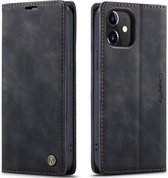 Apple iPhone 12 / 12 Pro - CaseMe hoesje met pasjeshouder - Bookcase - ZWART