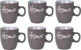 Excellent Houseware, Senseo mok Home, grijs, 150 ml, 6 stuks