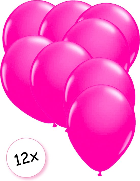 Ballonnen Neon Roze12 stuks 25 cm
