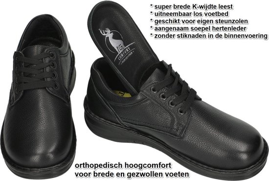 G-comfort -Heren - zwart - geklede lage schoenen - maat 43