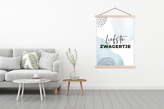 Porte-affiche avec affiche - Affiche scolaire - Proverbes - 'Dearest brother-in-law' - Citations - Blauw - 120x160 cm - Lattes transparentes