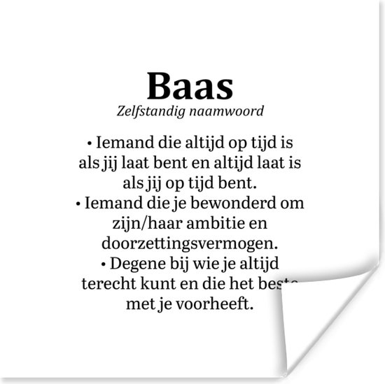 Affiche Boss - Dictionnaire - Travail - 50x50 cm