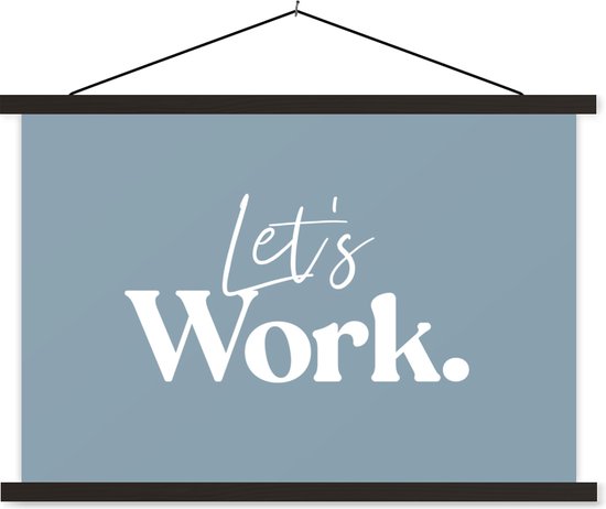 Porte-affiche avec affiche - Affiche scolaire - Proverbes - ' Let's ' - 60x40 cm - Lattes noires