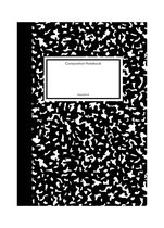 Notitieboek - Klassiek - Zwart - Marmer - Etiket - Notitieboek - Gelijnd - Lijntjes - Gelijnd - Werk - Studie - School - Elastiek - Softcover - Composition