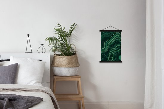 Porte-affiches avec affiche 40x60 cm - Affiche scolaire - Marbre - Vert - Motifs - Affiche textile - Lattes noires