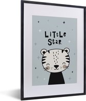Fotolijst incl. Poster - Quotes - Spreuken - Little star - Baby - Kids - Kinderen - 30x40 cm - Posterlijst