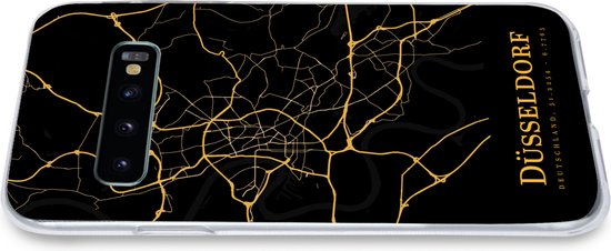 Coque Samsung Galaxy S10 - Düsseldorf - Carte - Or - Coque de téléphone en Siliconen