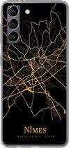 Coque Samsung Galaxy S21 - Nîmes - Carte - Or - Coque de téléphone en Siliconen