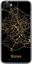 Geschikt voor iPhone 7 hoesje - Reims - Kaart - Goud - Siliconen Telefoonhoesje