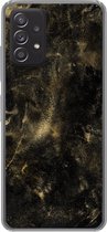 Geschikt voor Samsung galaxy a73 hoesje - Goud - Glitter - Zwart - Siliconen Telefoonhoesje