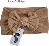 Heidi - Brede zachte strik haarband - geribbeld - baby meisje haaraccessoires - 0-3 jaar