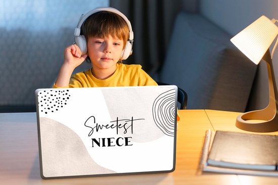 Sticker ordinateur portable - 14 pouces - Citation - Amour - Pastel - Nièce