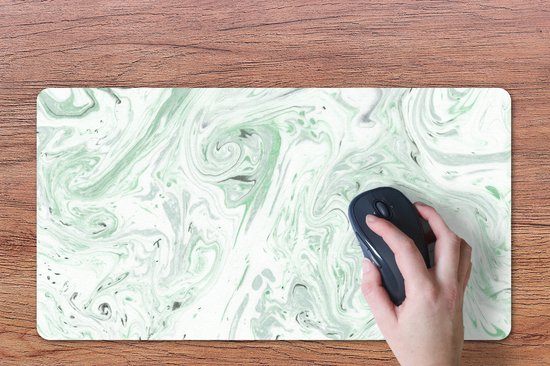 Sous-main 60x30 cm - Tapis de souris Marbre - Vert - Motifs - Sous-main XL - Protège-sous-main - Tapis de souris Ordinateur