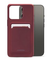 Mobilize Rubber Gelly Card Telefoonhoesje geschikt voor Apple iPhone 13 Pro Hoesje Flexibel TPU Backcover met Pasjeshouder - Bordeaux Rood