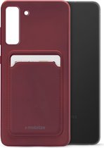 Mobilize Rubber Gelly Card Telefoonhoesje geschikt voor Samsung Galaxy S21 FE Hoesje Flexibel TPU Backcover met Pasjeshouder - Bordeaux