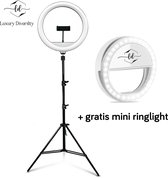 Ringlamp - 10 Inch Led Light - 160 CM Tripod - Telefoon Statief – Ringlight - Bluetooth - Tiktok - Statief Smartphone