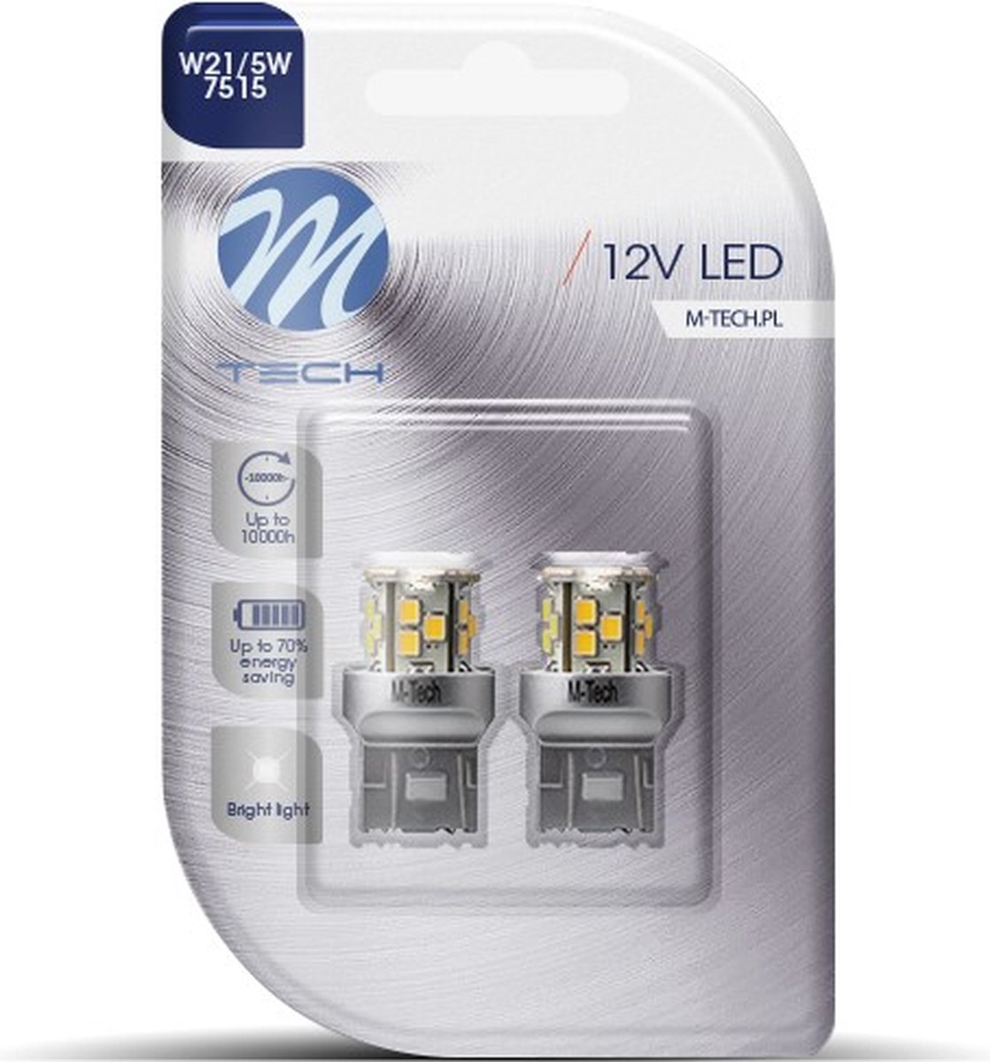 M-Tech LED W21/5W 12V - Basic 21x Led diode - Wit - Set