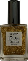 D'Donna - 15-Days Effect Gel Nagellak Glitter - Transparant met gouden mini glitters - 1 Flesje met 16 ml. inhoud - Nummer 30