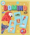 Afbeelding van het spelletje Domino  spelletjes met dieren - Kaartspel – 24 Kaarten - kinderspellen - domino spelletjes - Kaartspel – 24 Kaarten - kinderspellen