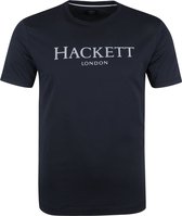 Hackett - T-shirt Logo Donkerblauw - XL - Slim-fit