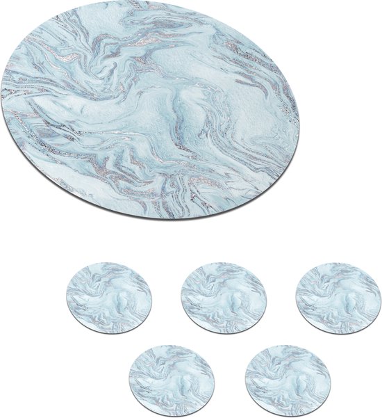 Secret de Gourmet Tafel Placemat - zeegras en grijs - rond - Dia 39 cm