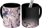 Magische Mok - Foto op Warmte Mokken - Marmer print - Goud - Roze - Blauw - Patronen - Magic Mok - Beker - 350 ML - Uitdeelcadeautjes