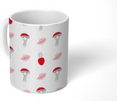 Mok - Koffiemok - Paddenstoel - Patroon - Bladeren - Mokken - 350 ML - Beker - Koffiemokken - Theemok