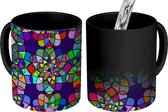 Magische Mok - Foto op Warmte Mokken - Koffiemok - Mandala - Regenboog - Psychedelisch - Design - Magic Mok - Beker - 350 ML - Theemok