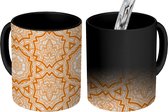 Magische Mok - Foto op Warmte Mokken - Koffiemok - Mandala - Netwerk - Patronen - Magic Mok - Beker - 350 ML - Theemok