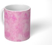 Mok - Patroon - Waterverf - Roze - Abstract - Mokken - 350 ML - Beker - Uitdeelcadeautjes